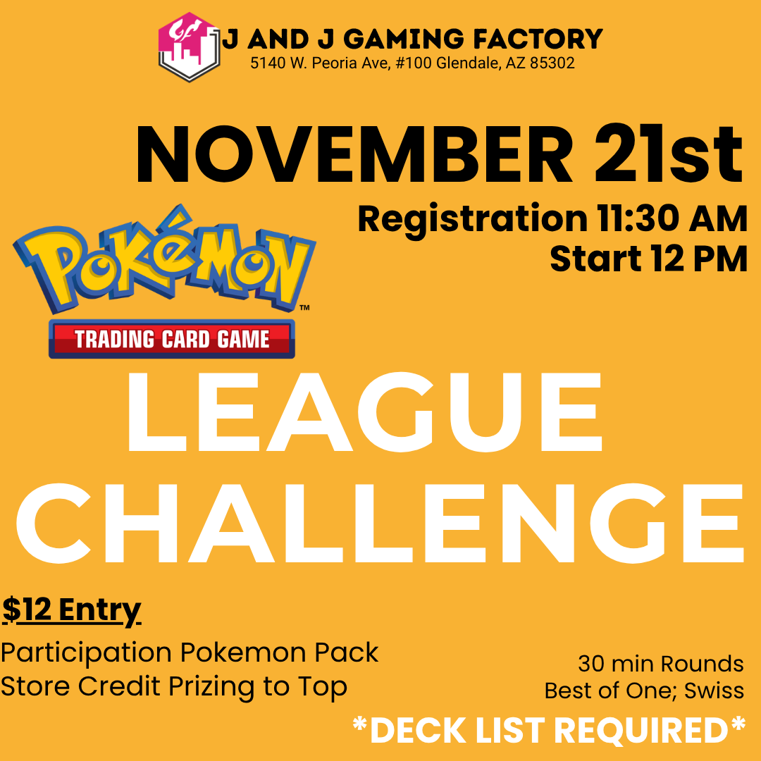 J & J Pokémon League Challenge - NOVEMBER - Event Ticket