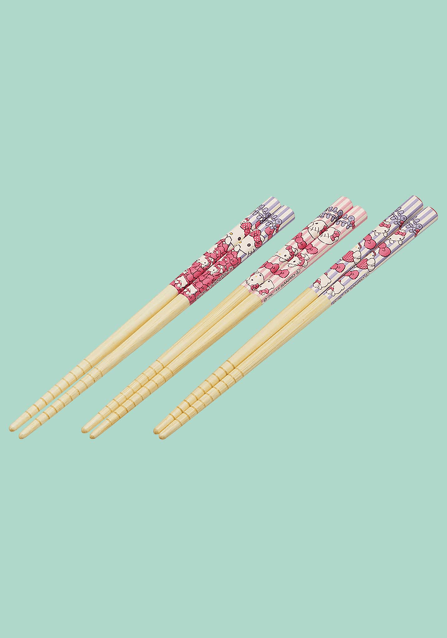 Hello Kitty Bamboo Chopsticks 6.5" 3pcs Set