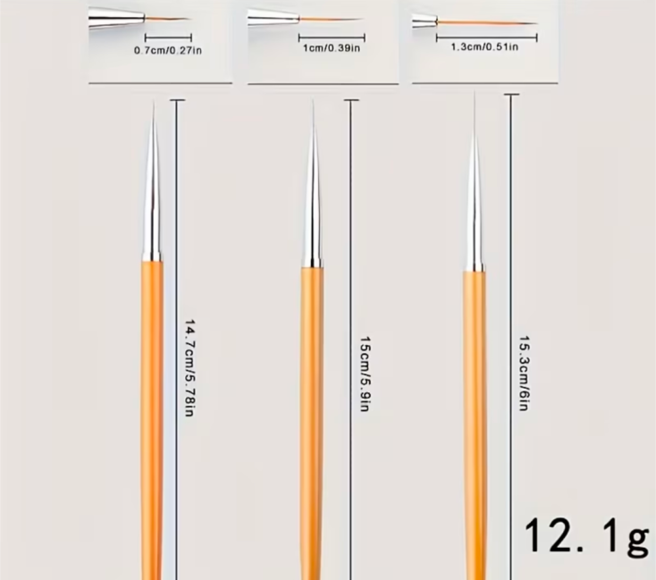 Paint Brushes Fine Point 3 pack
