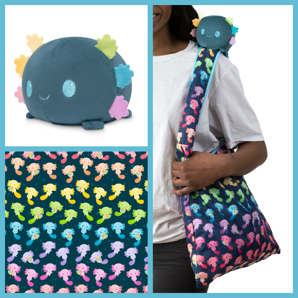 Plushie Tote: Axolotl - Rainbow