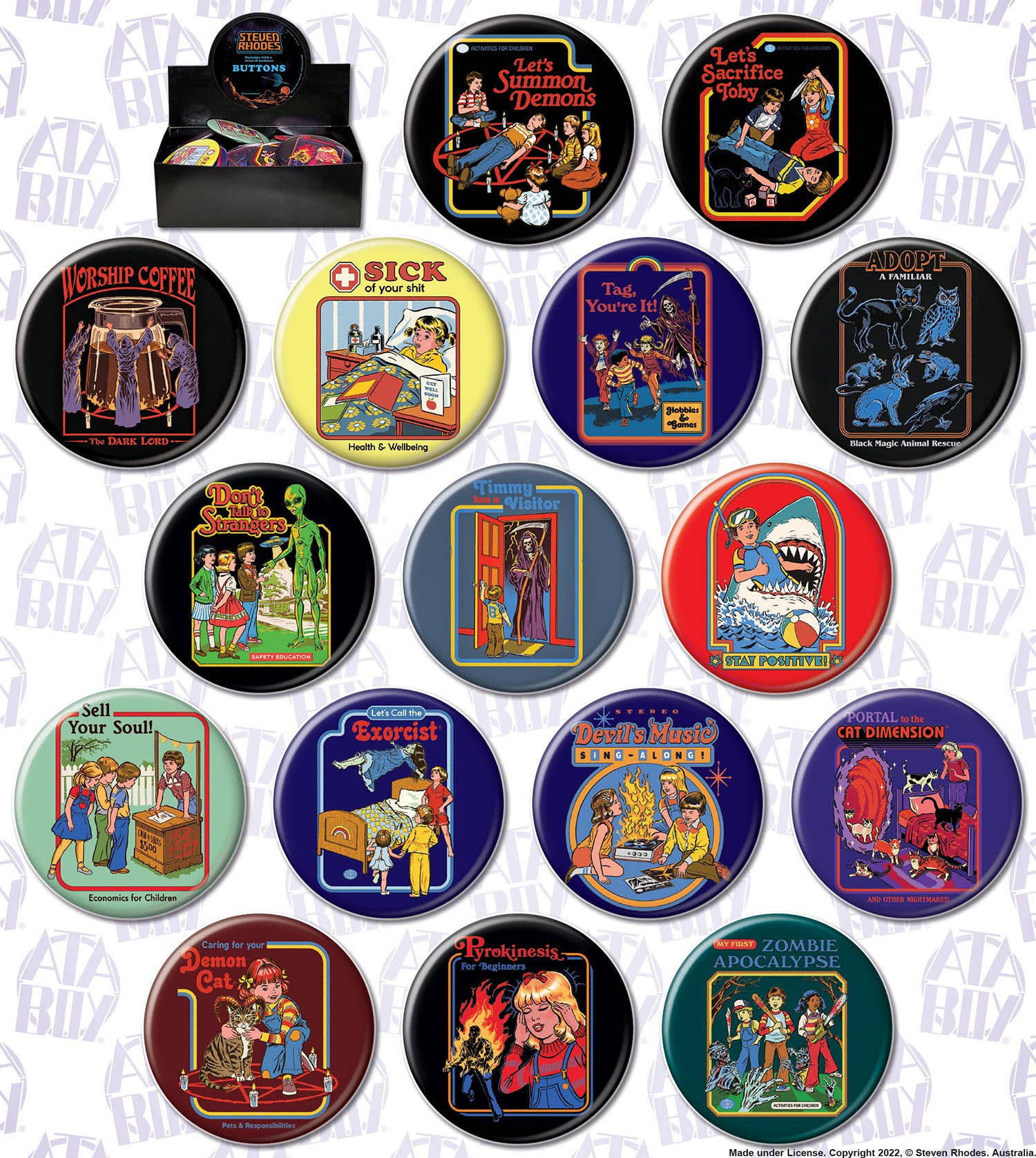 Steven Rhodes 48 Piece 3 Inch Button Assortment