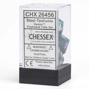Dice: Chessex Gemini Steel-Teal/white