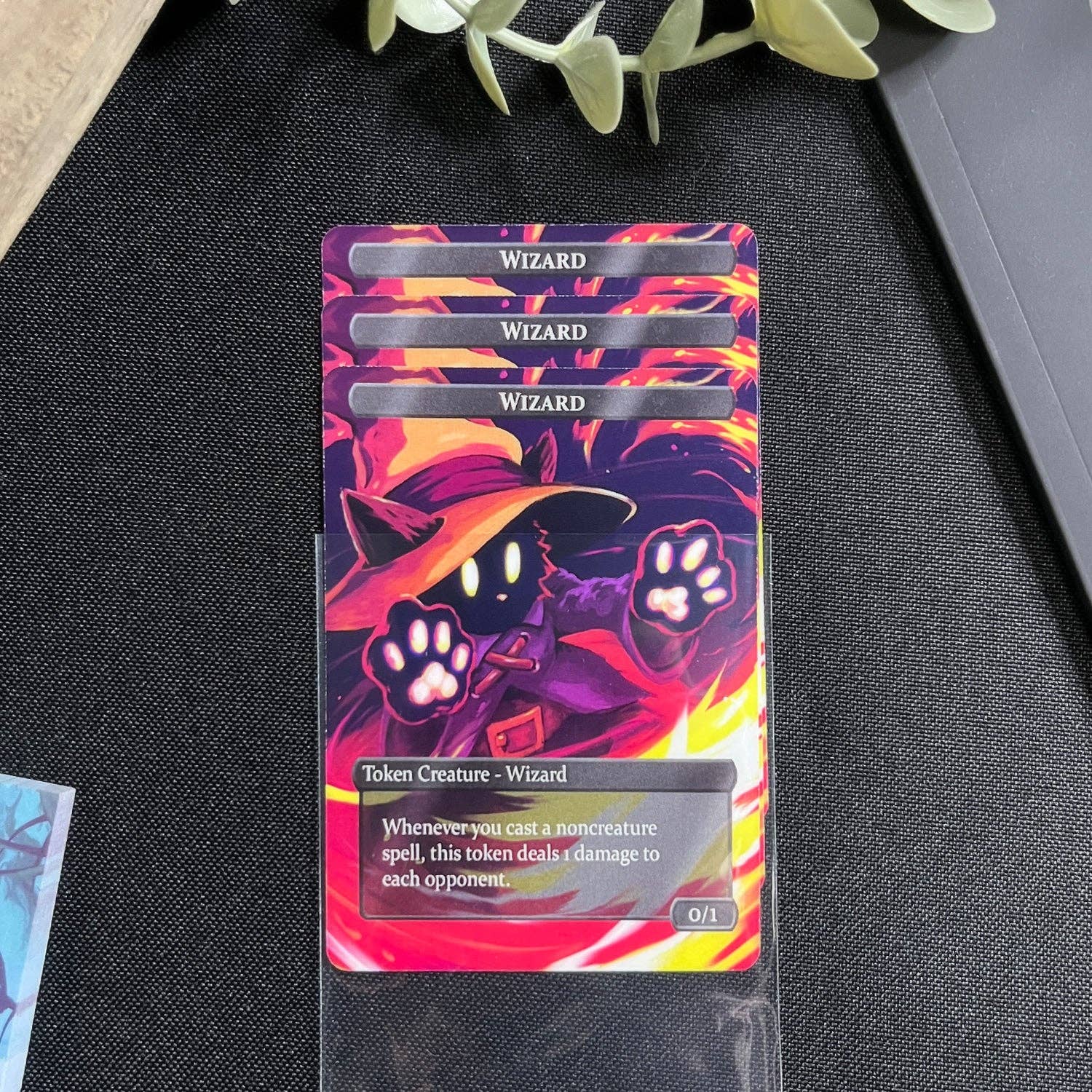 Set de fichas de mago y pájaro de Caverns &amp; Calicos Mana Cats