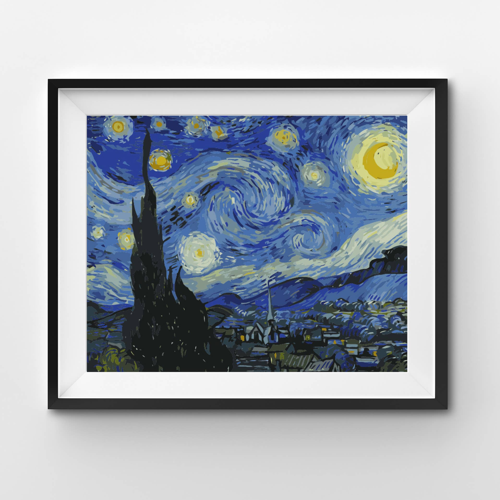 Starry Night, by Vincent van Gogh - DIY Paint By Numbers Kit - Gift for Mom