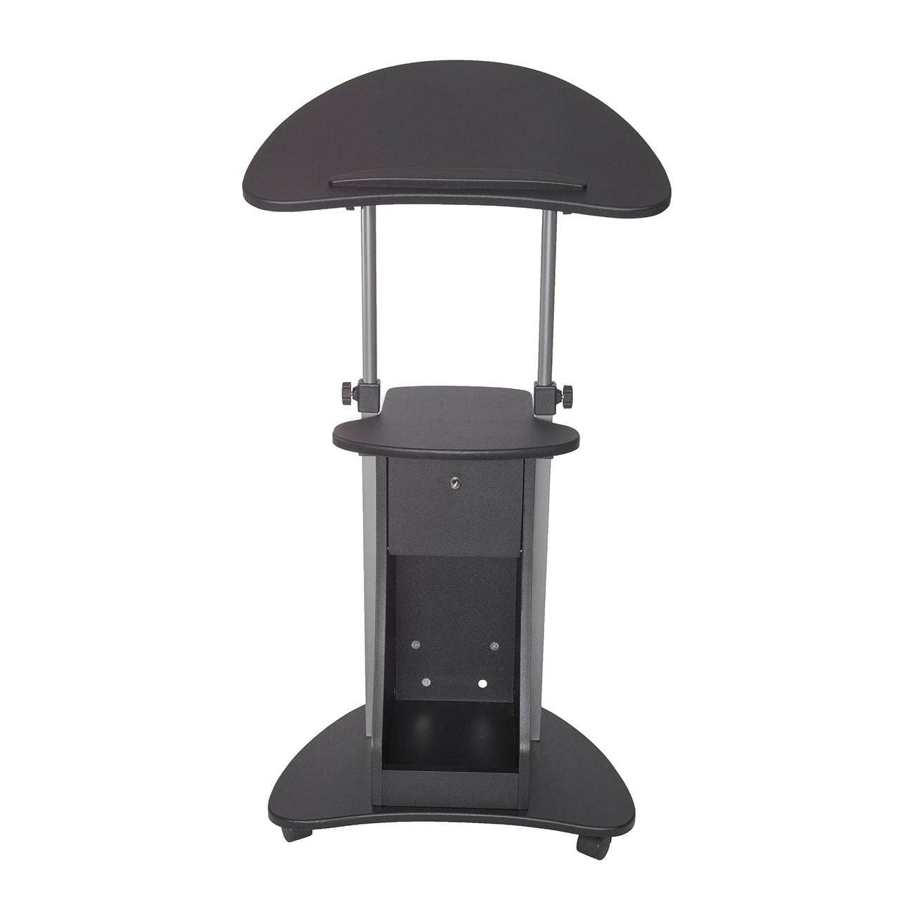 Sit-to-Stand Rolling Adjustable Laptop Cart With Storage