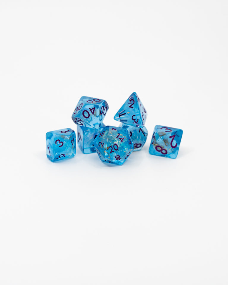 Poseidon's Light | 7 Piece Acrylic Dice Set - Emberglow Gaming