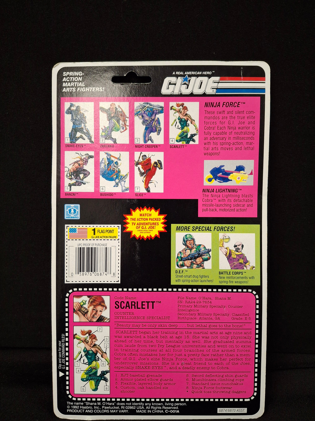 G.I.Joe: Ninja Force- Scarlett Figure w/interchangeable weapons