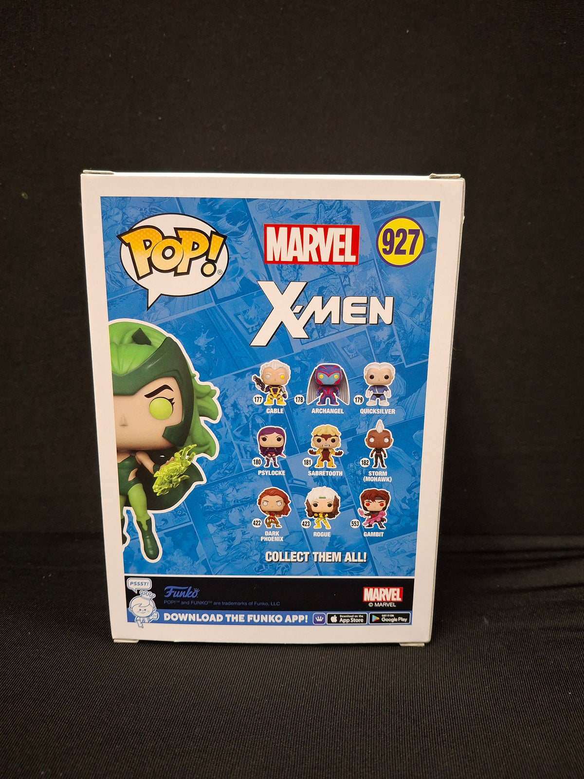 G4 Funko Pop NYCC Exclusive Marvel POLARIS X-Men Vinyl Figure 927 Glows JJ0230JW