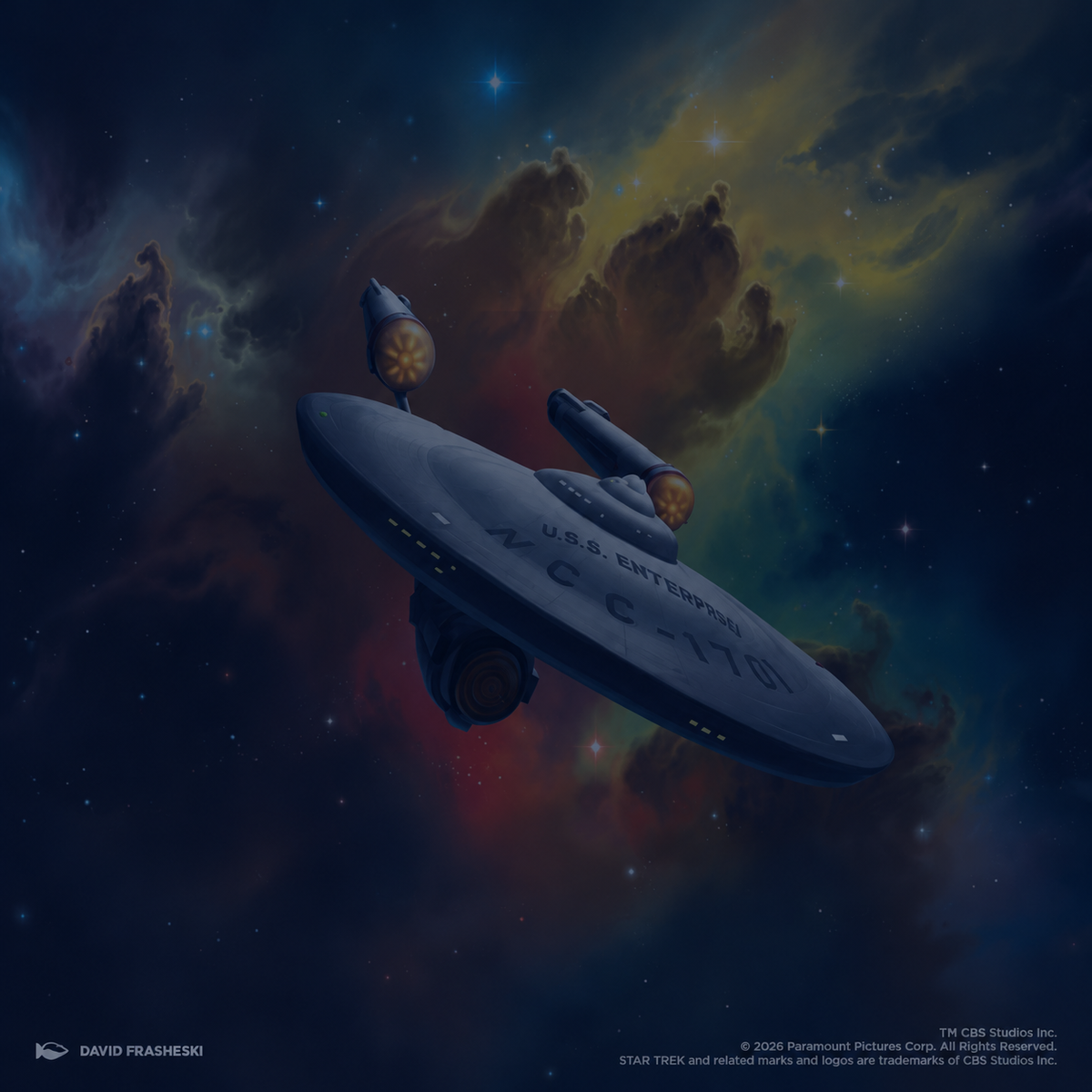 U.S.S. Enterprise artwork darkened for the Bundles and Draft Night navigation tile