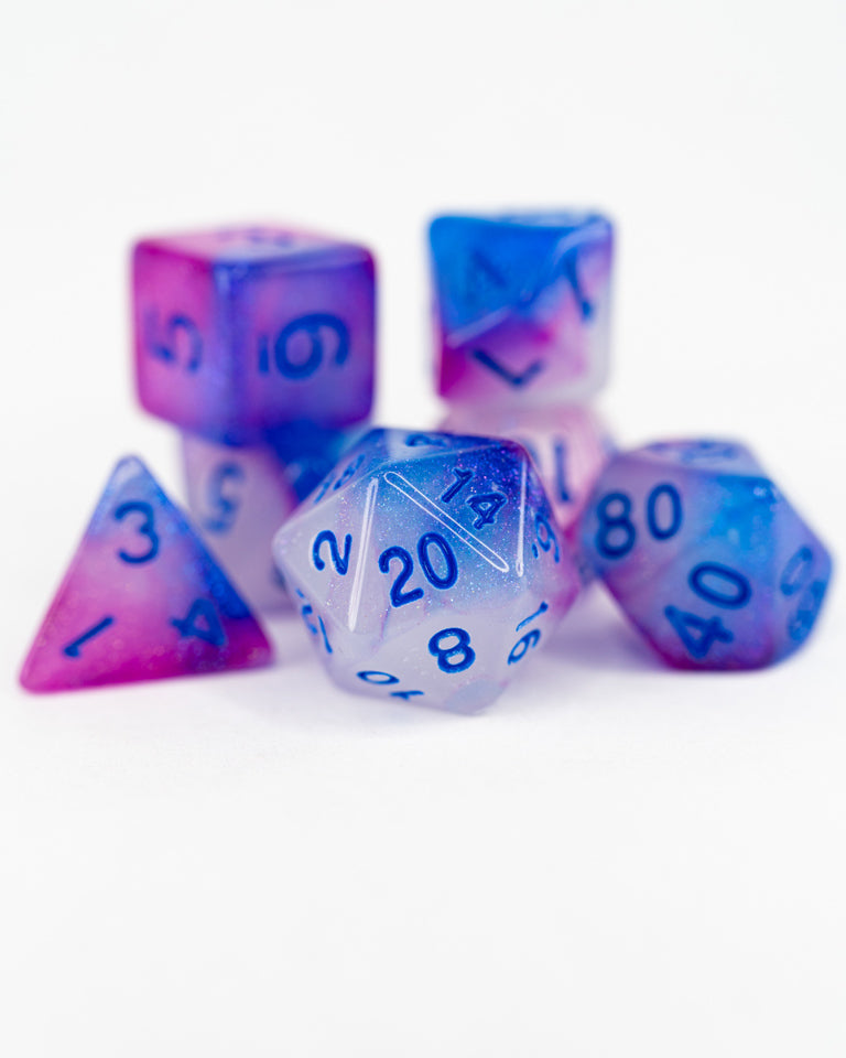 Rimewraith | 7 Piece Acrylic Dice Set - Emberglow Gaming